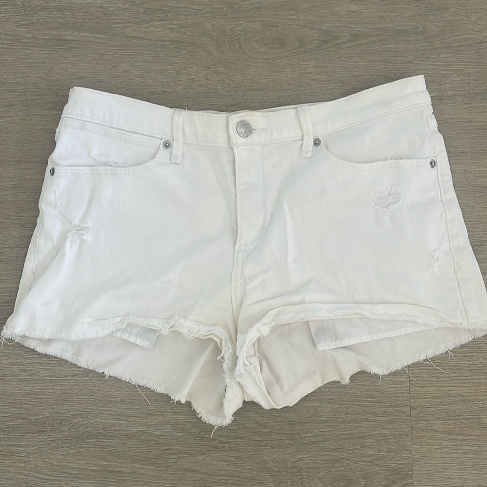 Abercrombie white denim shorts